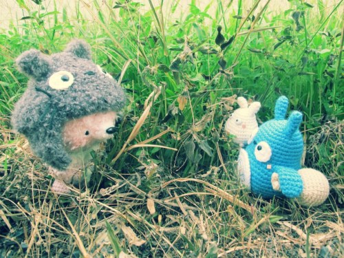 mei-chan totoro amigurumi fox amigurumei crochet totoro ghibli pink blue white