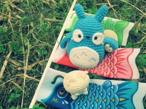 totoro koinobori amigurumi blue white ghibli amigurumei crochet
