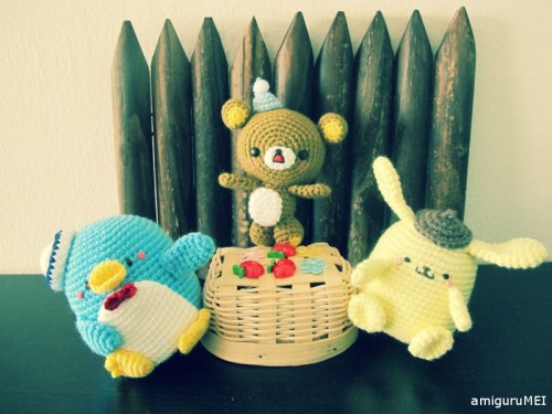 tuxedo sam purin rilakkuma sanrio san x amigurumi crochet penguin bear dog amigurumei