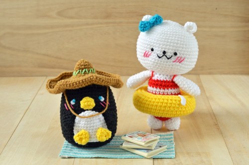 polar bear and penguin amigurumi