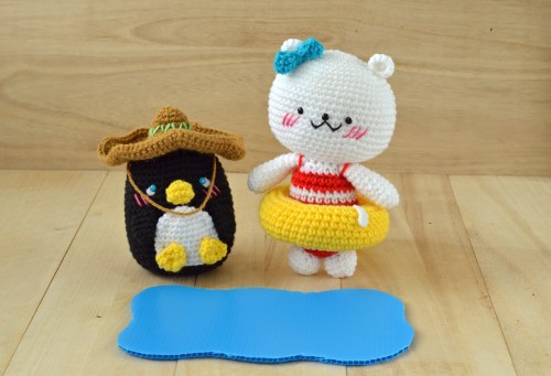 polar bear and penguin amigurumi